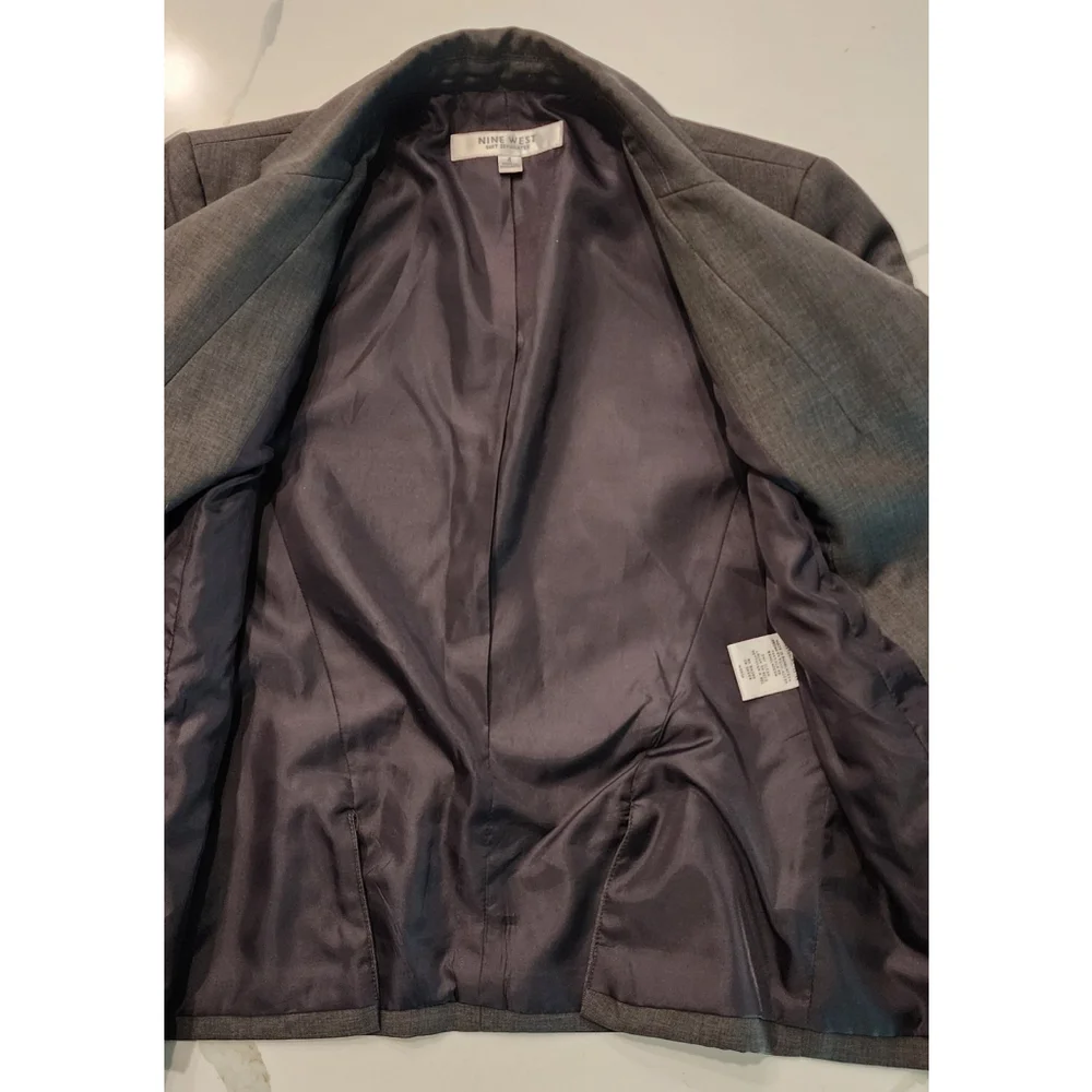 Nine West Suit Separates Career Blazer Jacket Gray Women's 4 - Picture 7 of 11